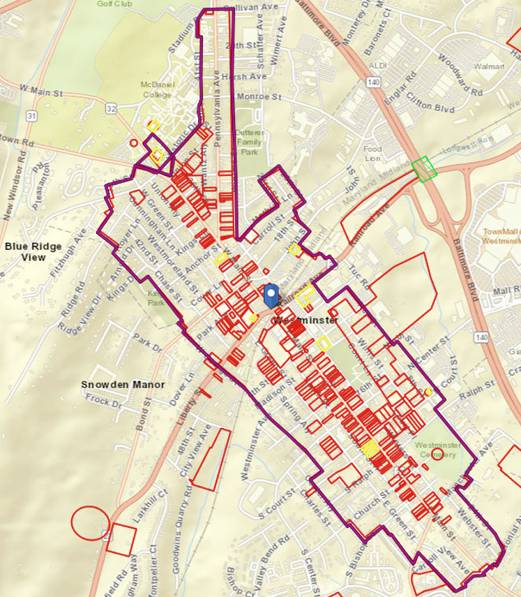 Westminster Historic District Map